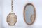 Oval Mirror Set and Bamboo Chandelier attributed to Franco Albini, 1960s, Set of 2 by Franco Albini, Set of 2 3