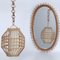 Oval Mirror Set and Bamboo Chandelier attributed to Franco Albini, 1960s, Set of 2 by Franco Albini, Set of 2, Image 1