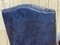 English Blue Leather Office Armchair, 1970s, Image 8