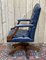 English Blue Leather Office Armchair, 1970s, Image 2
