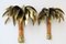 Palm Tree Wall Lights in Brass and Bamboo from Maison Jansen, 1960, Set of 2 1