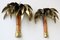 Palm Tree Wall Lights in Brass and Bamboo from Maison Jansen, 1960, Set of 2 2