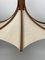 Teak and Linen Umbrella Pendant attributed to Domus, 1970s, Image 6