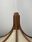 Teak and Linen Umbrella Pendant attributed to Domus, 1970s 8