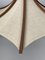 Teak and Linen Umbrella Pendant attributed to Domus, 1970s 3