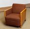 Art Deco Swedish Chair with Elm Base and Dark Brown Wool by Erik Chambert, 1930s 1