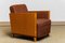 Art Deco Swedish Chair with Elm Base and Dark Brown Wool by Erik Chambert, 1930s 4