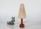 Danish Modernist Table Lamp in Teak with Cone-Shaped Yarn Shade, 1970s, Image 3