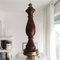 Lámpara colgante Mid-Century moderna pequeña de madera y vidrio, años 50, Imagen 9