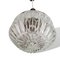 Lampada a sospensione ovale piccola Mid-Century in legno e cristallo, anni '50, Immagine 4