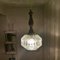 Lampada a sospensione ovale piccola Mid-Century in legno e cristallo, anni '50, Immagine 8