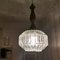 Lampada a sospensione ovale piccola Mid-Century in legno e cristallo, anni '50, Immagine 7