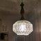 Small Mid-Century Modern Wood and Crystal Glass Oval Hanging Lamp, 1950s 7