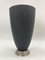 Postmodern Flower Vases in Black Satin Glass with Metal Base, 1980, Set of 2 3