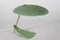 Italienische UFO Tischlampe Dusty Green Lacquer Floating Foot im Stilnovo Stil, 1950er 3