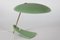 Italienische UFO Tischlampe Dusty Green Lacquer Floating Foot im Stilnovo Stil, 1950er 1