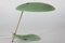 Italian UFO Table Lamp Dusty Green Lacquer Floating Foot in the style of Stilnovo, 1950s 4