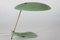 Italienische UFO Tischlampe Dusty Green Lacquer Floating Foot im Stilnovo Stil, 1950er 4