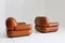 Italian Cognac Leather Lounge Chairs by Sapporo for Mobil Girgi, 1970s, Set of 2, Image 5