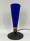 Postmodern Table Lamp in Blue Glass, 1980 1