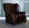 Vintage Chocolate Brown Leather Wingback Chairs, 1970s, Set of 2 3