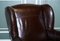 Vintage Chocolate Brown Leather Wingback Chairs, 1970s, Set of 2 13