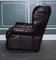 Sedie Wingback vintage in pelle marrone cioccolato, anni '70, set di 2, Immagine 8