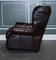 Vintage Chocolate Brown Leather Wingback Chairs, 1970s, Set of 2 8