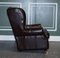 Vintage Chocolate Brown Leather Wingback Chairs, 1970s, Set of 2 7