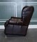 Sedie Wingback vintage in pelle marrone cioccolato, anni '70, set di 2, Immagine 17