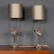 20th Century Spanish Silver Plated Crane Design Lamps. Valenti, 1960s, Set of 2 2