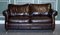 Vintage Chocolate Brown Leather 2 to 3 Seater Sofa, 1970s, Image 1