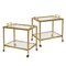 20th Century French Bamboo Effect Brass & Glass Drinks Trolley, 1970s, Set of 2 1
