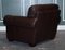 Large Brown Leather Armchairs, 1980s, Set of 2 6