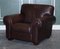 Large Brown Leather Armchairs, 1980s, Set of 2 3