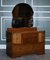 Vintage Art Deco Hand Carved Oak Dressing Table with Mirror, 1970s, Image 2