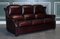 Vintage Thomas Lloyd Marlow Burgunderrotes 3-Sitzer Ledersofa, 1980er 2