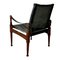 Englischer Mid-Century Safari Stuhl aus Mahagoni und schwarzem Leder 6