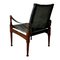 Mid-Century English Safari Chair in Mahogany and Black Leather 6