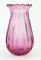 Pink Sommerso Glass Ribbed Vase by Archimede Seguso, Italy, 1970s 4