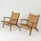 Mid-Century Ch 27 Lounge Chairs by Hans J. Wegner for Carl Hansen & Søn, 1950s, Set of 2 1