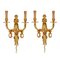 Gilded Sconces with Currency Curls Surmounted Cherubs, Set of 2, Image 1
