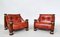 Mid-Century Modern Leather and Wood Sofa, Armchairs and Table, Italy, 1970s, Set of 4, Image 11