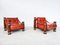 Mid-Century Modern Leather and Wood Sofa, Armchairs and Table, Italy, 1970s, Set of 4, Image 12