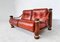 Mid-Century Modern Leder & Holz Sofa, Sessel & Tisch, Italien, 1970er, 4er Set 6