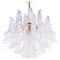 Vintage Petal Chandelier in Clear and White Murano Glass, Italy, 1970s 2