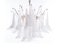 Vintage Petal Chandelier in Clear and White Murano Glass, Italy, 1970s 4