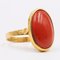 Vintage 18k Gold Ring with Red Coral, 1960s, Image 1