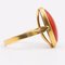 Vintage 18k Gold Ring with Red Coral, 1960s, Image 4