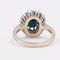 Vintage 14k4 White Gold Sapphire & Diamonds Daisy Ring, 1960s, Image 5